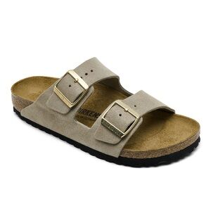 Birkenstock Arizona Soft Footbed Suede Sandals Taupe Size 38 BNIB